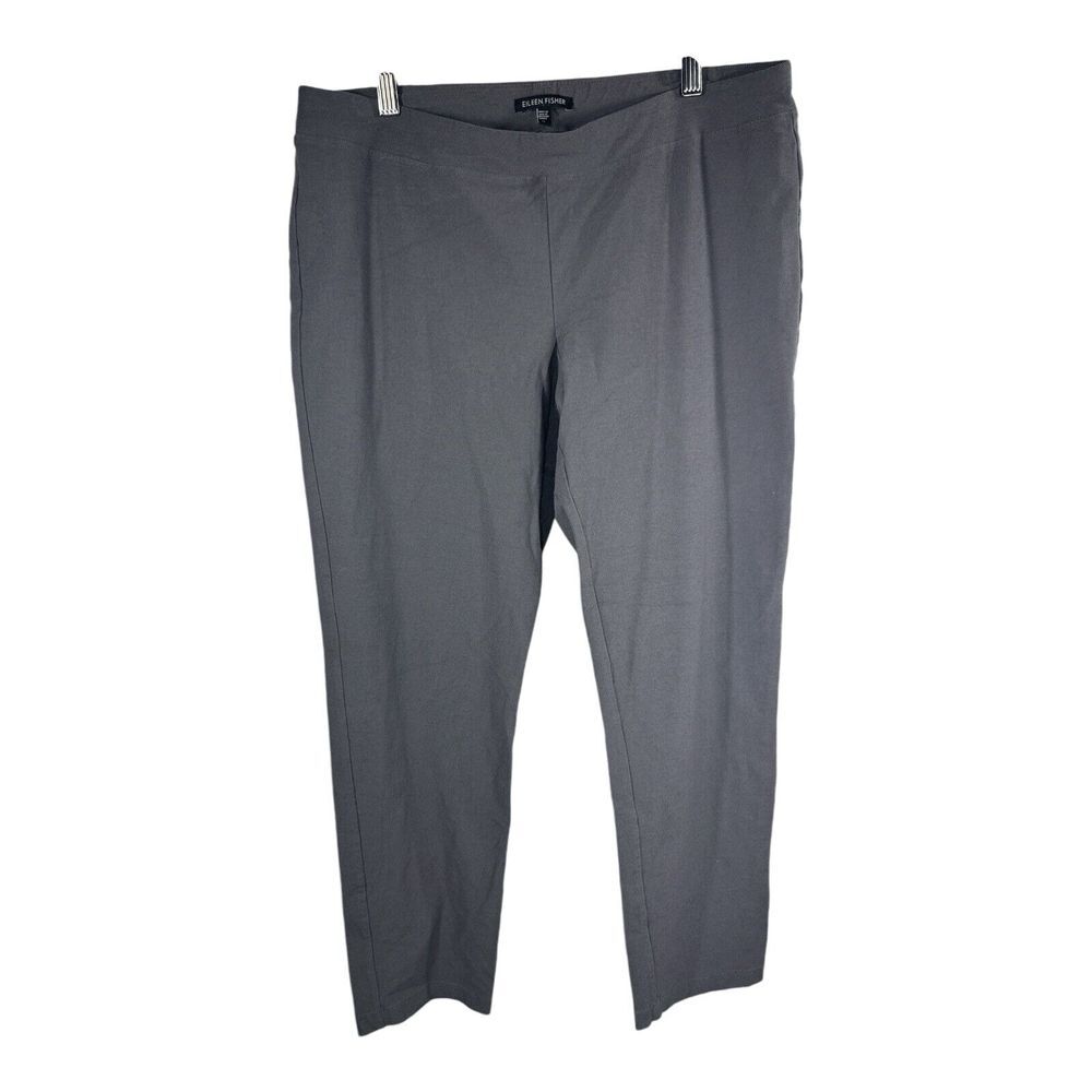 Eileen Fisher‎ Women's M Leg Pants - Gray Viscose Stretch Ankle Style